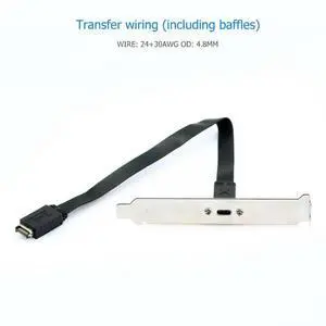 30cm USB 3.1 Front Panel Header Type E Male To USB-C Type C Female Motherboard Expansion Cable Connector wire cord with Baffles