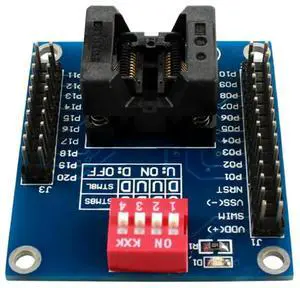 STM8S STM8L Off-Line Programmer Tester For TSSOP20 Integrated Circuit Downloading Seat Burning Functionality