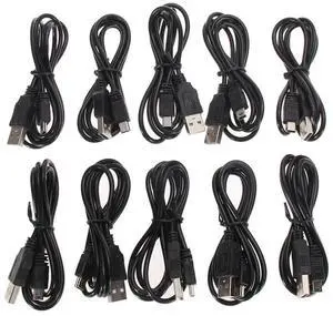 10 pcs  USB Charging Cable Wireless Gamepad Charger Data Cable For PS3 Controller Connect Computer Play charging 1m