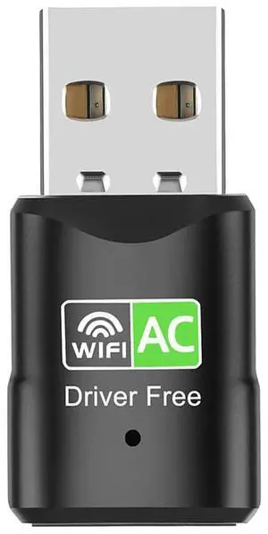600M USB Adapter Dongle Plug and Play 2.4GHz 5.8GHz Wireless Network Card Compatible with Vista/XP/Win7/8/10/11