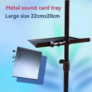 Clamp on Tray for Microphone Stand Clamp-on Mic Rack Tray Height Adjustable for Live Tripod Bracket Accessories
