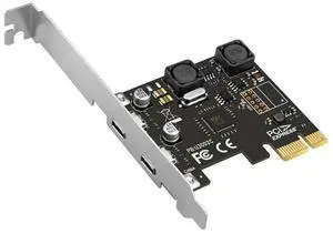 PCI Express X1 To USB 3.0 5Gbps 2-Port Type C Expansion Card Hub Adapter Controller VIA Chip For Desktop PC