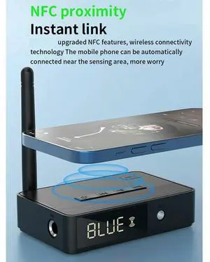Bluetooth 5.3 Receive Transmitter Adapter HIFI Sound NFC Remote Control Stereo AUX Coaxial Fiber Optic Adapter