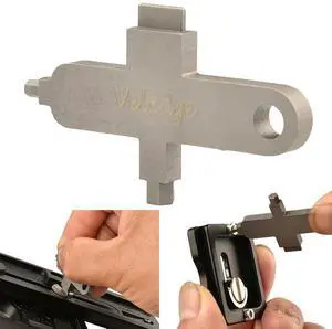 EDC Camera Plate with M4 M2.5 Hex Wrench Large-Slotted Screwdriver Tighten Multi-Tool Manganese Steel Camera Lens Spanner