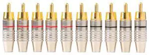 10pcs RCA Plug Connector Professional RCA Plug Connector Adapter Accessories for DIY Audio Video Cable