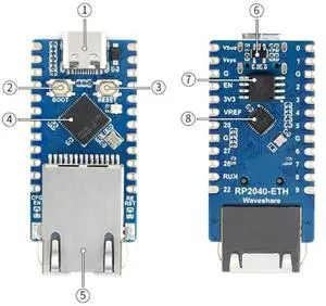 RP2040-ETH Mini Development Board RP2040 Ethernet Port Module For Raspberry Pi Microcontroller Durable Easy Install