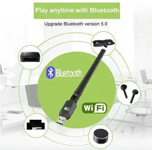 600Mbps USB Bluetooth 5.0 Adapter 2.4G 5Ghz Wi-Fi Antenna Dual Band 802.11Ac Mini Wireless Network Card Receiver, Durab
