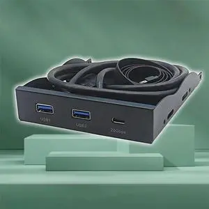 USB3.2 GEN2 TYPE-C 3.5-Inch Floppy Front Panel 2 Port USB3.2 + 1 Port USB3.2 Type-C 20Gbps For 3.5 Inch Floppy Drive Bay