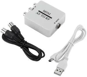 Durable Portable AV To RF Mini HD Video Converter Multi-functional Classic Texture Adapter Box RF Amplifier TV Switcher