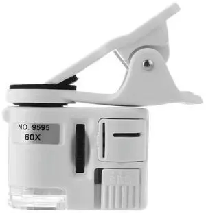 Universal 60X Phone Mini Pocket Microscope with LED Light ABS Digital Microscope Portable with for Mobile phones