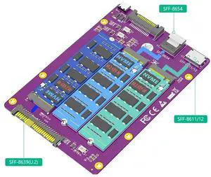 3 In1 Combo M.2(NGFF) Nvme Adapter 3 In1 M.2(NGFF) Nvme SSD Adapter SSD Tosff-8611/8612/ 8654/Andu.2(SFF-8639) Adapter