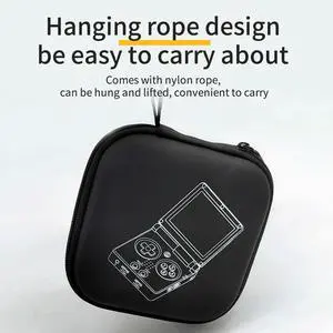 Carrying Case with Mesh Bag for SD Card USB Charging Cable Protective Case Handheld Game Console Case Bag for ANBERNIC RG35XXSP