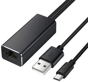 Audio Micro USB to RJ45 Ethernet Adapter for Amazon Fire TV Stick Google Home Mini Chromecast Ultra 2 1 USB Power Supply