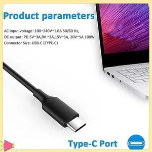 100W USB C Laptop Power Adapter Adapters Type C Power Cord Compatible With 90W For Laptop Computer Tablet Chargers