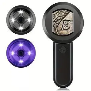 Handheld 100X Microscope Coin Magnifier With Light For Error Coins Collectors Kids For Adults Portable Jewelers Loupe
