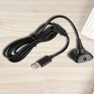 USB Play&Charger Charge Cable Adapter For XBOX 360 Controller Black  FE