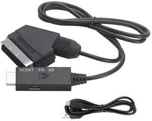 1m Video Converter Adapter Scart To HDMI-compatible 1080P Video Converter DC 5V Micro USB Cable Accessories for Set-top Box