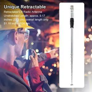 27Mhz Antenna 9-Inch To 51-inch Telescopic/Rod Antennas BNC Male Connector Telescopic Antenna for Cobra Midland Uniden CB Radio