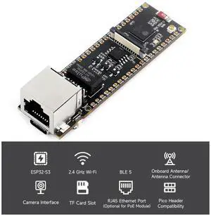 ESP32-S3-POE-ETH ESP32-S3 Ethernet Development Board Support PoE Dual-Core Wi-Fi and Bluetooth Wireless USB Type-C Port