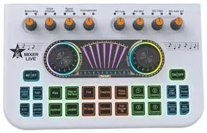X3 Live Voice Mixer Audio Interface Console Live Microphone Sound Card for Recording Streaming phone White