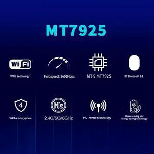 7 MT7925 PCI-E Adapter Card Kit 5374Mbps Tri Band 2.4G/5G/6Ghz BT5.3 Desktop Wireless Network Adapter For Win10/11