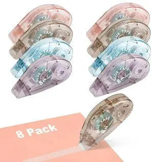 Double Sided Tape Roller - 8 Pack Adhesive Scrapbook Glue Tape Runner Roller (8Mm X 210Ft) Durable Easy To Use