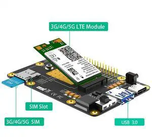 4G/5G Base HAT M.2 B Key To USB3.0 Expansion Card With SIM Slot For Raspberry Pi 5 For RM500Q RM500U GM800 SIM8200