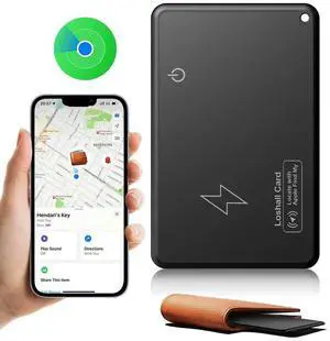 Wireless Charging Wallet Tracker Card Waterproof Work with Find My App GPS Locator Thin GPS Item Finder for Purse Passport
