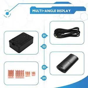 For Raspberry Pi 4B Kit With Case Cooler Memory Card Heatsink For DIY Projects And Electronics Enthusiasts
