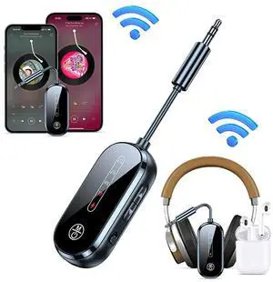 Airplane Bluetooth-Compatible 5.4 Adapter 3.5mm Supports 2 AirPods Or Headphones Wireless BT Receiver for Car PC TV Gym Switch