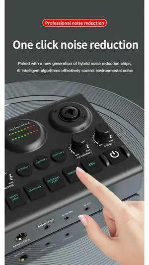 Microphone Sound Card Live Sound Card Singing Performance Sound Card for Microphones and Musical Instruments