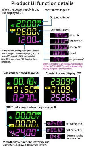 XY7025 CNC DC Buck Adjustable Regulated Power Supply Constant Voltage and Constant Current Color Screen 70V/25A/1750W