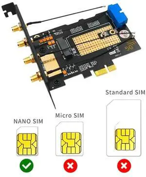 M.2 B Key USB3.0 & Pcie 5G Dual Bus 5G-WWAN Card Adapter Card, Desktop Adapter Card With 4 Antennas SIM Slots Durable