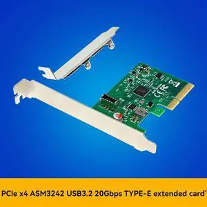 PCI-E X4 to USB 3.2 20Gbps Type-E Expansion Card Network Adapter Card ASM3242 Chip for Win 7/Win 8/Win 10/Linux