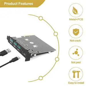 Pcie To USB 3.2 Gen 2 Card With 10Gbps Bandwidth 5-Port (3X USB-A -2X USB-C) Converter PCIE Splitter For 10/8