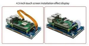 4.3Inch Capacitive Touch Screen For Raspberry Pi 5/4B/3B+ IPS Display 800X480 Drive-Free CSI Cable With Standard Monitor