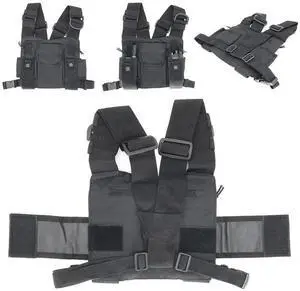 Radio Harness Chest Front Pack Adjustable Strap Vest Rig Carry Bag Lightweight for Baofeng UV-5R UV-82/BF-888S TYT/ICOM
