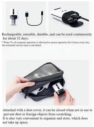 Mini Portable Wireless Bluetooth Mouse Chargeable Mute Light Weight Long Endurance For PC Office Laptop