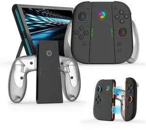 Charging Grip for NS2 Portable Handle Charger Dock ABS Gaming Controller Charger Gamepads Grip Holder for NS2 Joy-Con Controller