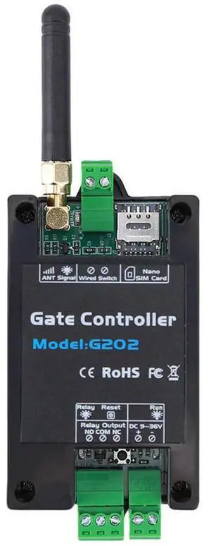 Din-rail GSM 2G Remote Controller G202 Single Relay Switchs Free Call Remote On Off Relay for Sliding Swing Garage Gate Opener