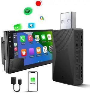 Wired To Wireless Carplay & Android Auto 2 in 1 Dongle USB Plug and Play AI Box for OEM Wired Carplay Android Auto Car