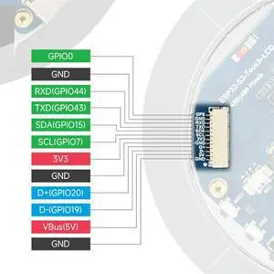 ESP32-S3 2.8inch Capacitive Touch Round Display Development Board, 480x480, Supports &Bluetooth,ESP32 With Display