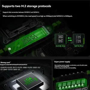 X99 PR9 Motherboard LGA 2011-3 Supports 4X DDR4 RAM Gigabit LAN SATA/NVME M.2 Supports E5 26XX V3 CPU