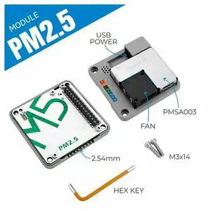PM2.5 Air Module (PMSA003) Ambient Air Testing Module DC5V Power Supply M5Core Pedestal