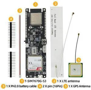 T-SIM7670G-S3 LTE 4G ESP32-S3 Development Board Cellular Module IOT Devices Low-Power Long-Range Communication with GPS