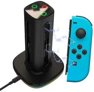 4 In 1 Game Controller Charger LED Indicator Gamepad Charging Station Wireless Magnetic Gamepad Charging Dock for NS Accessories