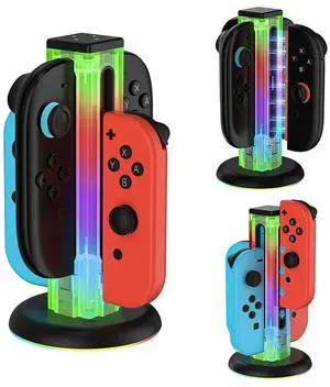 Controller Charger 4 in 1 Charging Station with RGB Lights for Nintendo Switch2 Joy-Con Accessories