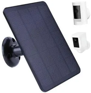 4W 5V Solar Charging Panel Waterproof Solar Charger Adjustable Wall Mount Bracket for Ring Stick Up&Spotlight Camera