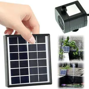 1.5W Solar Floating Garden Fountain Kit with 7 Nozzles Adjustable Fountain Pump Garden Waterfall Fountain Kit Pond Garden Decor