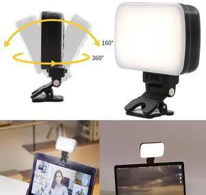 Video Conference Lighting 3000K-6500K Webcam Light with Clip Computer Camera Light for Self Broadcasting/Live Streaming